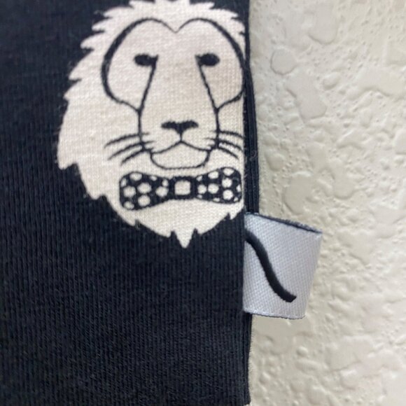 Carlijnq Lions Head Black Organic Cotton Bodysuit Infant Baby size 3-6 Month NEW - Picture 3 of 10